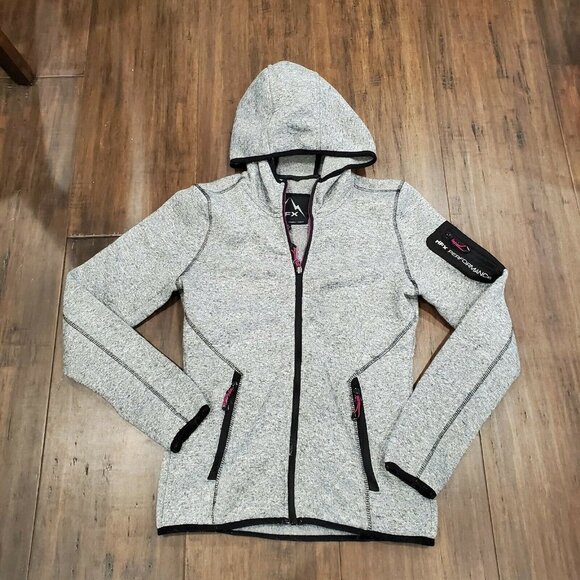 HFX High Performance Full Zip Hoodie in Heather Gray-Women Size M Heavy Duty - Picture 1 of 9